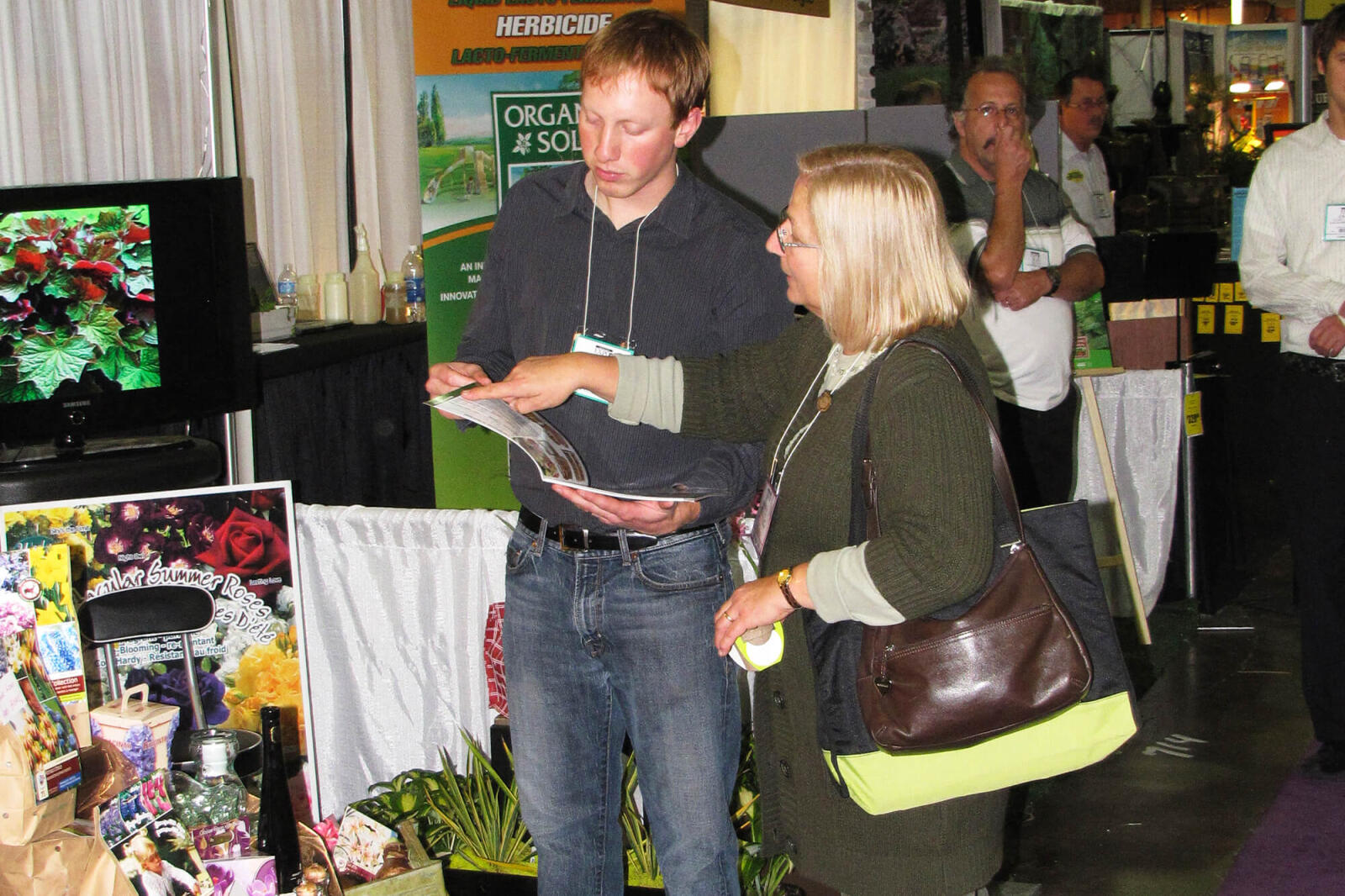 man and woman at a trade show